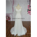 Handmade Flowers Elegant Strapless Beaded A Line Chiffon Bridal Gown